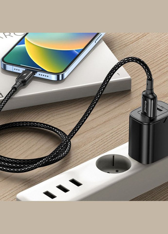 Кабель Dense Metal USB to Micro USB 2.4A (1m) black Proove (333800030)