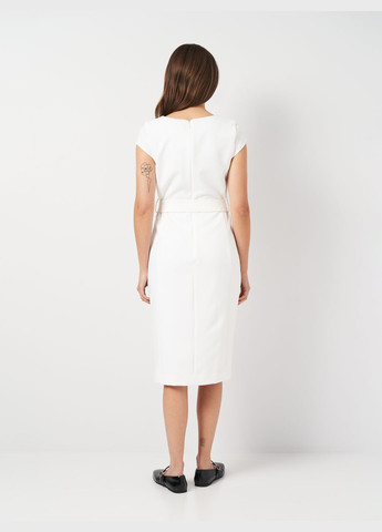 Білий кежуал сукня з поясом C&A однотонна