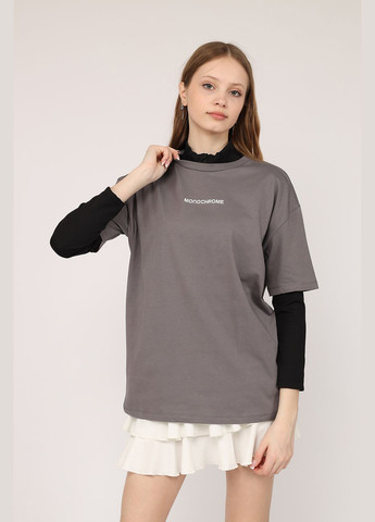 Футболка з коротким рукавом жіноча колір сірий ЦБ-00275557 Crep - (327610163)