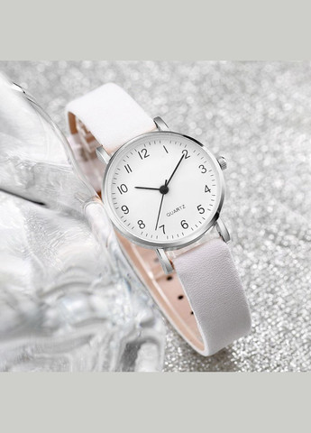 Жіночий годинник з ремінцем з екошкіри (Білий)+ браслет Geneva (341529620)