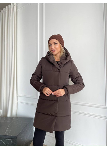 Коричневая зимняя куртка-зефирка Osoblyva