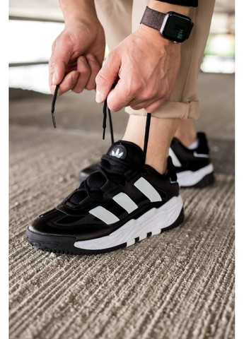 Чорні Осінні кросівки чоловічі adidas niteball black white 3.0 адідас найтбол No Brand