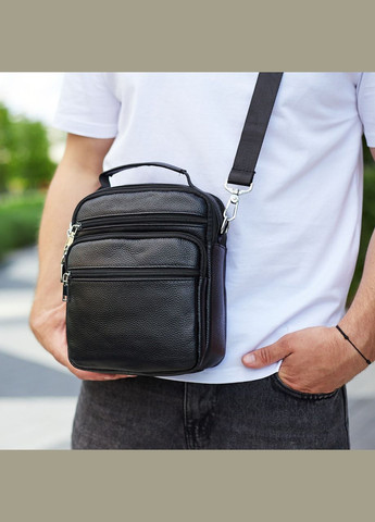 Чоловіча чорна шкіряна сумка-барсетка на кожен день A25-228C Bexhill (338373034)