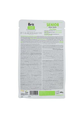 Сухой корм Cat GF Senior Weight Control для пожилых кошек с избыточным весом, курица, 400 г Brit Care (362703372)