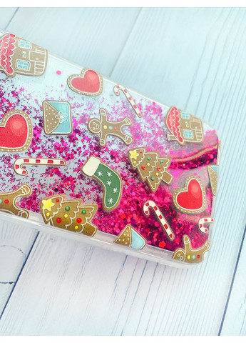 Чехол с плавающими блестками для Samsung Galaxy A25 (A256) Рождественский фон (принт 181) CASE CONTROL (362968375)