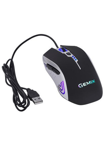 Мышка W100 USB Black/Gray + игровая поверхность (W100Combo) Gemix W100 USB Black/Gray + ігрова поверхня (366660603)