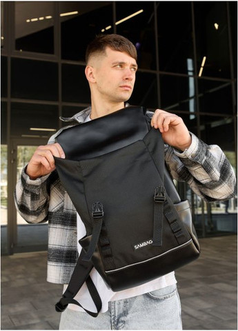 Рюкзак чоловічий з екошкіри Aura Чорний Sambag (301871179)