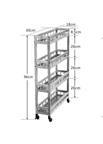 Этажерка из дерева для ванной на колёсиках Шерил палисандр (АБТ-006402) No Brand (328209265)