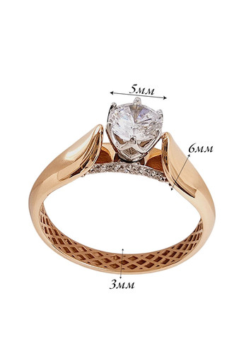 Золота каблучка з фіанітами, червоне золото 585 (18р) 700400-2к Харківська ювелірна фабрика (355795835)