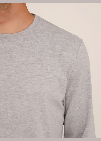 Лонгслів однотонний чоловічий MBC02303 shop (2000990424532) LAWA сірий повсякденні бавовна