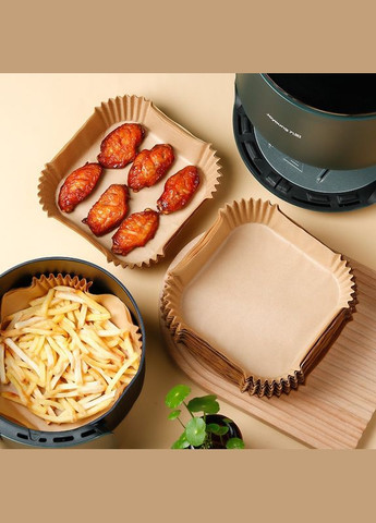 Одноразові силіконізовані форми в аерогрилі з пергаменту квадратні 16 см набір 50 шт No Brand (337169231)