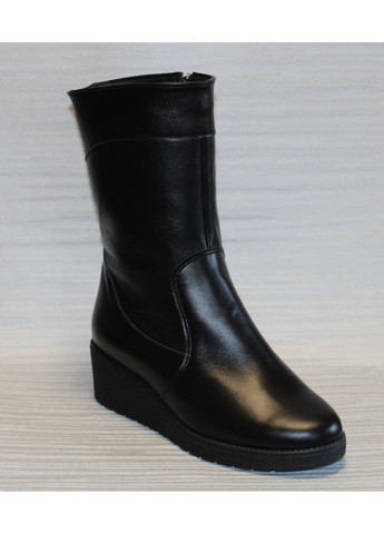 Зимние сапоги кожаные зимние на танкетке Tango