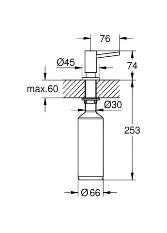Дозатор для моющих средств Сosmopolitan Graphite (40535A00) Grohe (322936125)