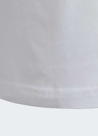 Белая демисезонная футболка essentials linear logo cotton slim fit adidas