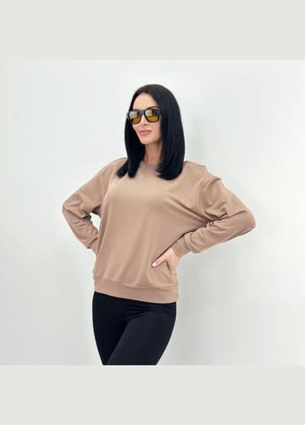 Кавовий базовий світшот із двонитки Fashion Girl (300850214)