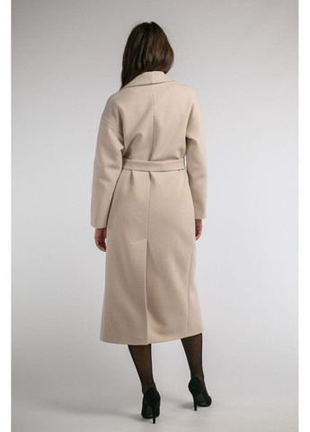 Молочне Пальто демісезонне оверсайз максі двобортне CHICLY