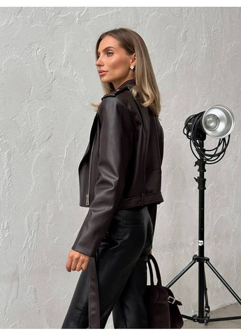 Коричнева куртка-косуха power колір шоколад milirud