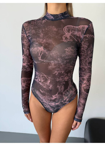 Жіноче боді з принтованої сітки MonCher (361146213)