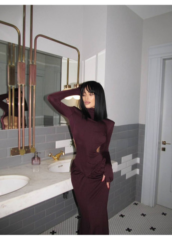 Бордова святковий, вечірня вечірня жіноча максі сукня з відкритою спиною No Brand