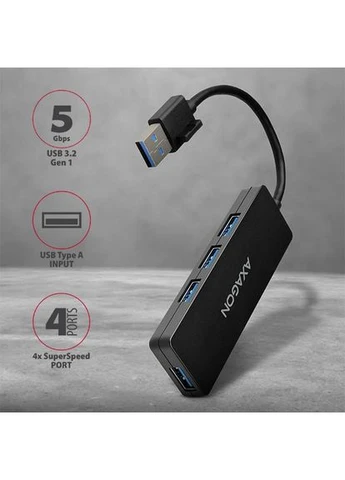 USB-хаб SuperSpeed USB SLIM Type-A Black (HUE-G1A) Axagon (370849047)