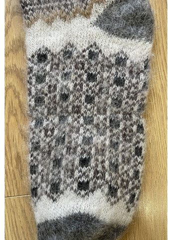 Бежевые носки мужские теплые из козьего пуха орнаменты зима (366959465)