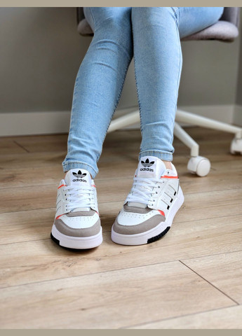 Кроссовки женские и мужские Adidas Drop Step low white | Адидас Дроп Степ белые No Brand белые демисезоны (307397805)