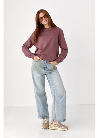 Бордовий однотонний світшот із серцем Lurex (355077372)