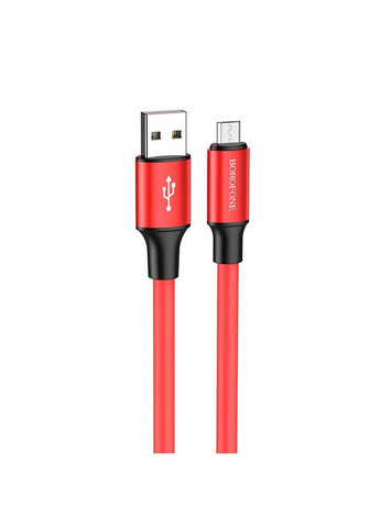 Кабель для зарядки MicroUSB Android BX82 |1м/2.4A| Червоний Borofone (337351405)
