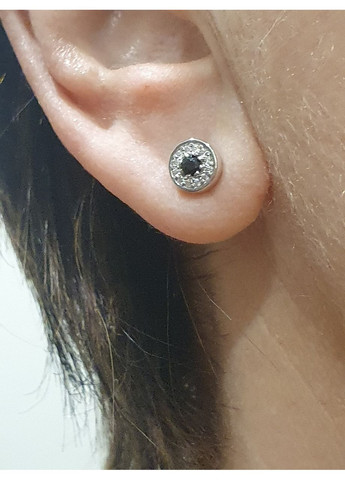 Срібні пуссети з фіанітами. 20206Р СИН Vegas (370160422)