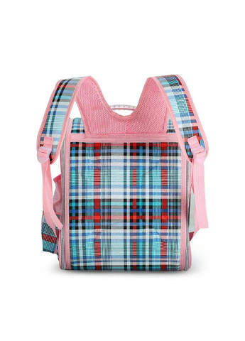 Рюкзак переноска для животных кошек собак со светоотражающими полосками 38x32x23 см (477238-Prob) Синий в клеточку Unbranded (295898147)