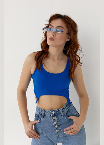 Жіночий топ у рубчик з оригінальним низом Liton (296909003)