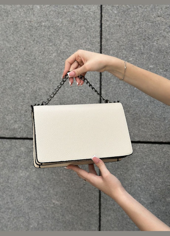 Женская белая классическая сумка 5854 кросс-боди с железной подковой No Brand (303323097)