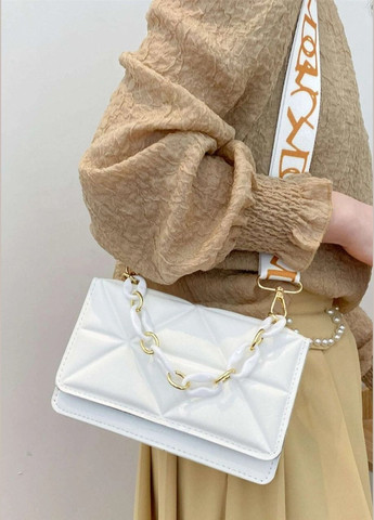 Женская классическая сумка 10277 на ремешке белая No Brand (282960199)