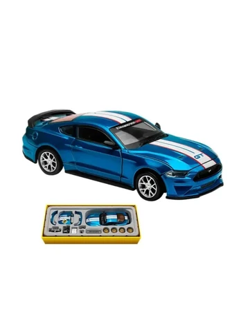 Колекційна модель Ford Mustang GT 2018 синя, масштаб 1:42, металевий корпус із цинкового сплаву No Brand (393706965)
