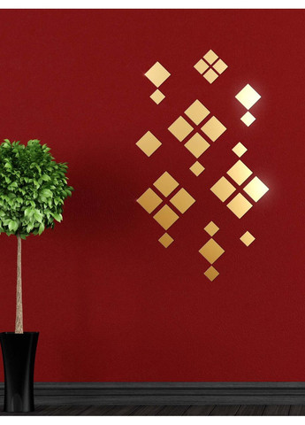 Декоративні дзеркальні наклейки інтер'єрні акрилові на стіну Вишиванка 28 шт. Ваша Світлість (366334556)