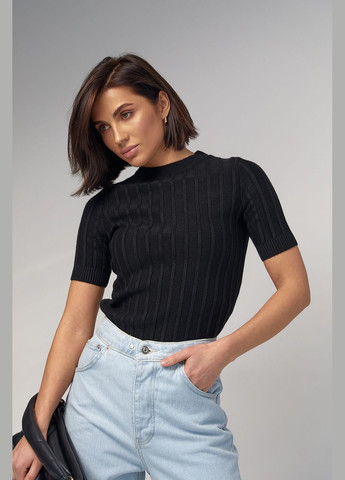 Женская вязаная футболка в рубчик Liton - (296988222)