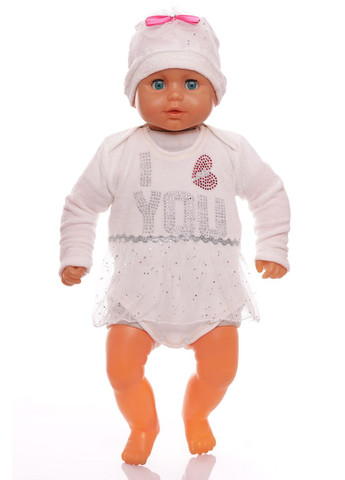 Білий зимній костюм love you 62 см (30043) BABYKROHA