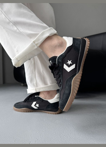 Черные демисезонные кроссовки мужские и женские converse run star trainer black | конверс ран черные No Brand