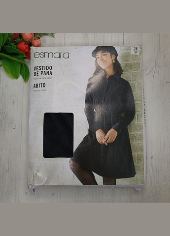 Черное кэжуал вельветовое платье для женщины Esmara однотонное