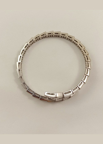 Серебряный жесткий браслет "Змея" с цирконием 18-19 см БЗМ-ц Shatlen Браслет (341319942)