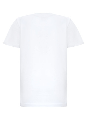 Белая демисезонная футболка детская базовая с голубым принтом love German Volf