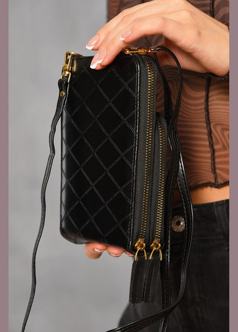 Клатч жіночий з екошкіри чорного кольору Let's Shop (311503984)