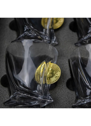 Набор для виски с камнями "Биткоин" в подарочной коробке | Подарок другу на юбилей Handmade 225-001-015 (367108552)