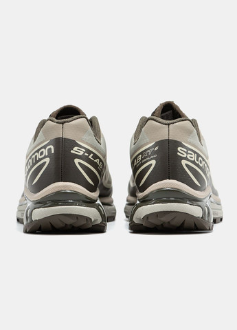 Коричневые демисезонные кроссовки мужские salomon xt-6 lab brown beige | саломон хт-6 коричневые No Brand