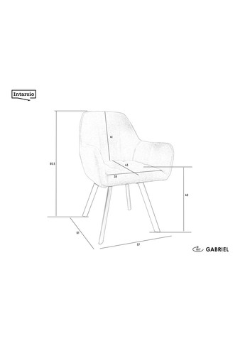 Стілець GABRIEL чорний каркас/беж тк. поворот 180° Intarsio (372178459)