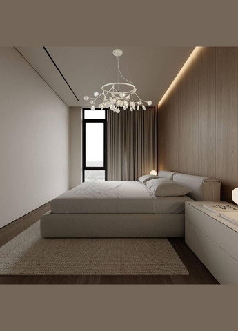 Белая круглая люстра из стеклянных лепестков на 36 ламп Petals (918-LP263-36 WH+CL) No Brand (370070814)