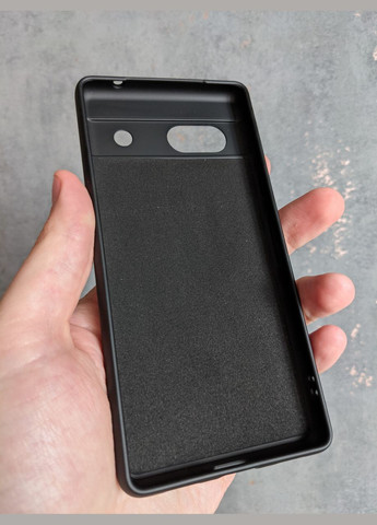 Силіконовий чохол для Google Pixel 7A Чорний матовий чохол з мікрофіброю на піксель 7А soft touch Viseaon (322212303)