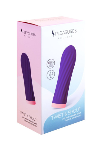 Виброшара Bullets Twist & Shout Purple, фиолетовая, ребристая поверхность, 10 режимов S Pleasures (331149242)