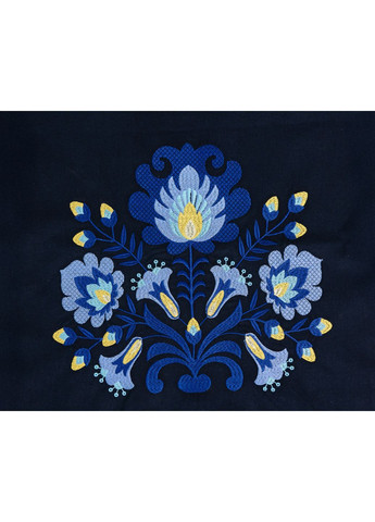 Шопер з вишивкою Квіткова казка Синій No Brand (370050835)