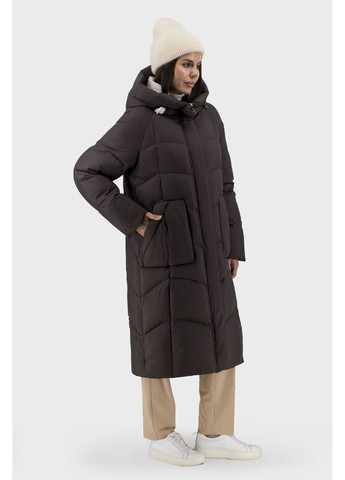 Коричневий зимній Пуховик No Brand